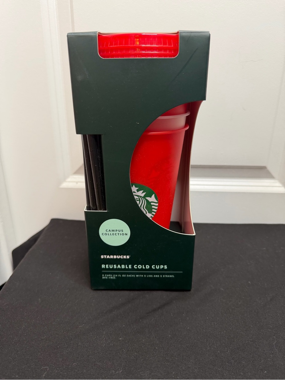 Starbucks UNLV reusable campus cups with straws.‎ NWT